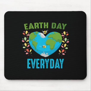 Heart Shaped Earth Day Everyday Bees World Environ Mouse Pad