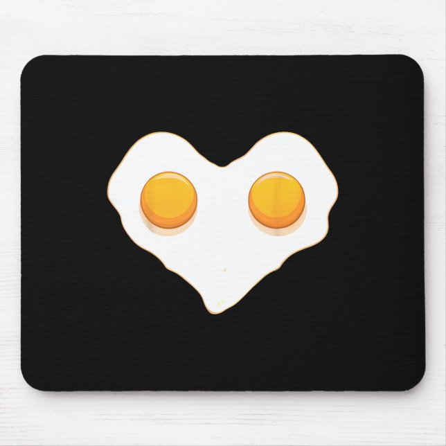 Heart Shaped Eggs Love Fried Egg Funny Valentines  Mouse Pad (Front)