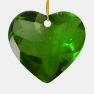 Heart‑Shaped Emerald Ceramic Ornament