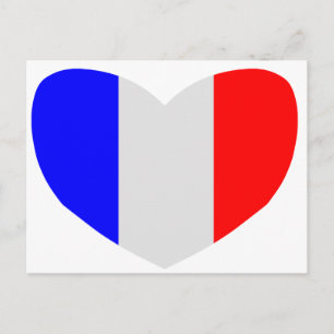 Heart Shaped Flag of France Postcard