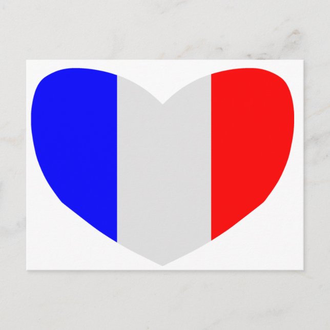 Heart Shaped Flag of France Postcard (Front)