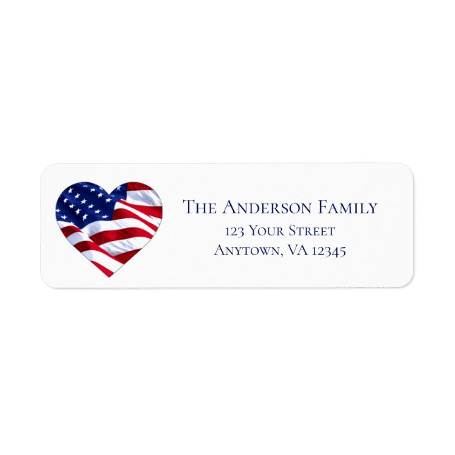 Heart Shaped Flag | USA Return Address (Front)