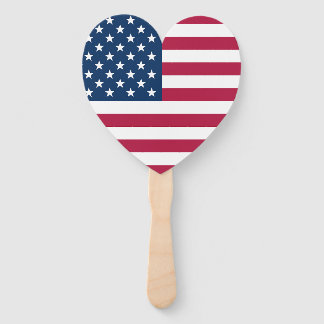 Heart Shaped Flag with National Anthem Lyircs Hand Fan