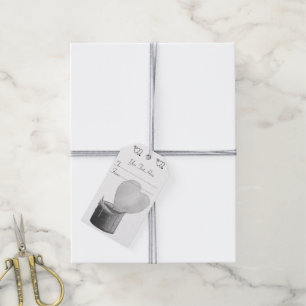 heart shaped flame red candle monochrome love gift tags