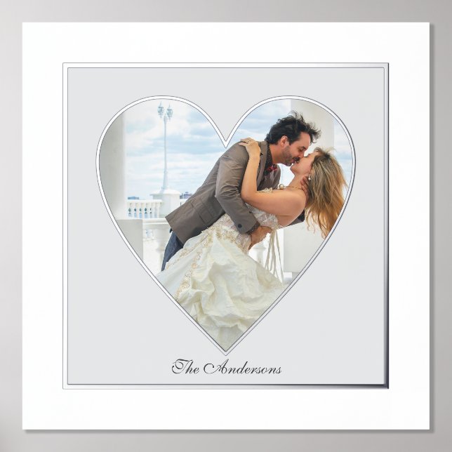 Heart Shaped Foil Accent for Wedding Poster Print (Front)
