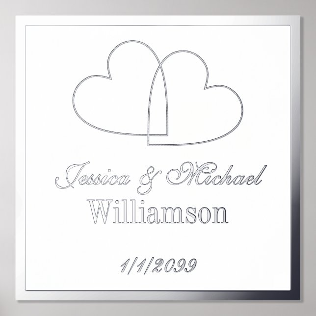 Heart Shaped Foil Accent for Wedding Poster Print (Front)