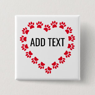 Heart Shaped Frame With Custom Text 2 Inch Square Button