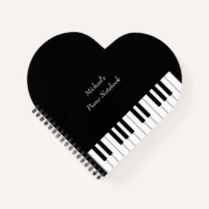 Heart Shaped Grand Piano Personalized Musician's Notebook