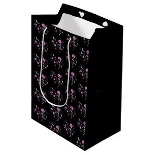 Heart Shaped Halloween Pattern Black Halloween Medium Gift Bag