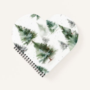 Heart-Shaped Holiday Notebook – Fir Tree Edition