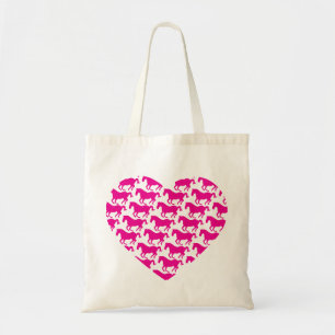 Heart Shaped Horse Pattern Tote Bag