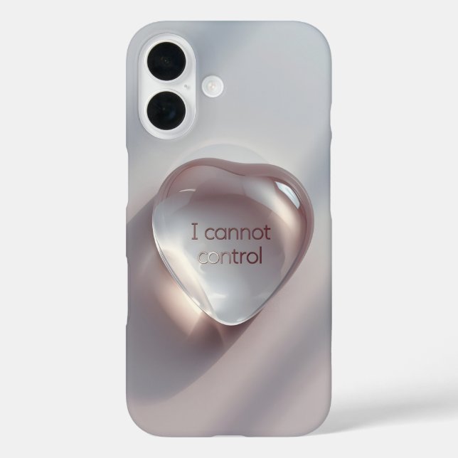 Heart-Shaped "I Cannot Control" Minimalist Mobile  Case-Mate iPhone Case (Back)