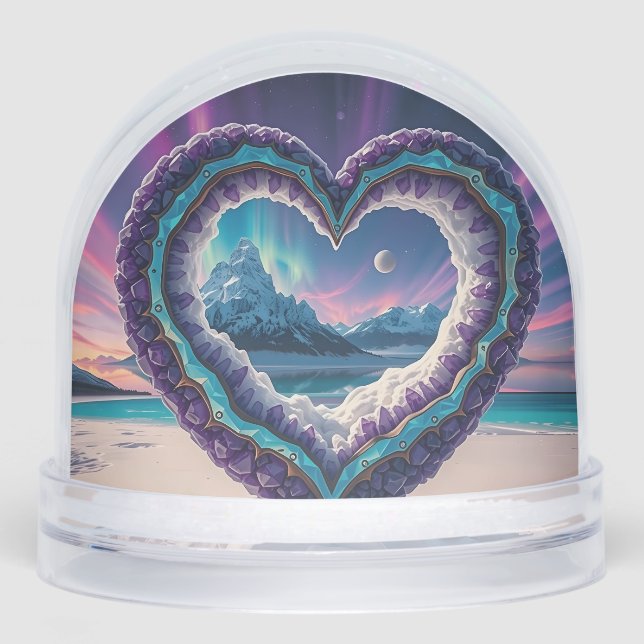 Heart-Shaped Ice Sculpture with Aurora (Avant)