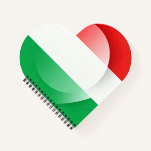 Heart-Shaped Italian Flag Notebook