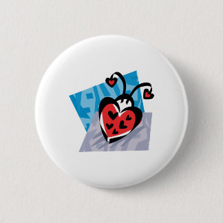 heart shaped ladybug 2 inch round button