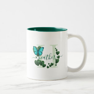 Heart-Shaped Leaves Bouquet Two-Tone Coffee Mug