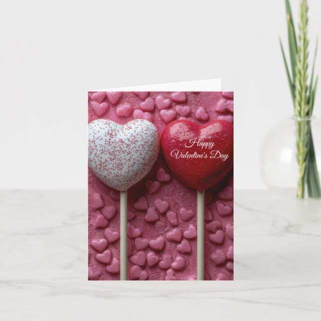 Heart-shaped Lolloi Pops  Valentine's Greeting Card (Front)