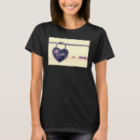 Heart Shaped Love Padlock Attached to a Rope