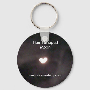 heart shaped moon key chain