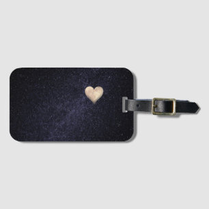Heart shaped moon luggage tag