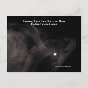 Heart shaped moon post card.. postcard