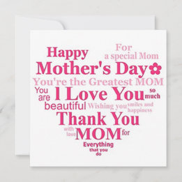 Heart Shaped Mothers Day Holiday Card