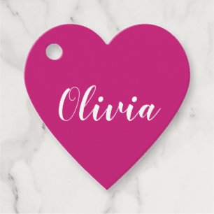 Heart shaped name favour tag