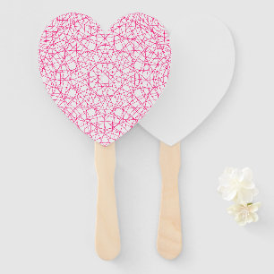 Heart-Shaped Neon Pink Fans – Customizable