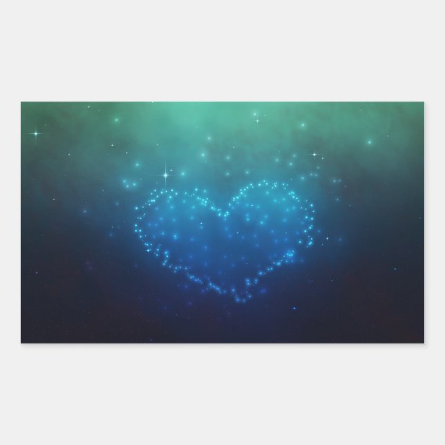 Heart-Shaped Night Stars Sticker (Front)