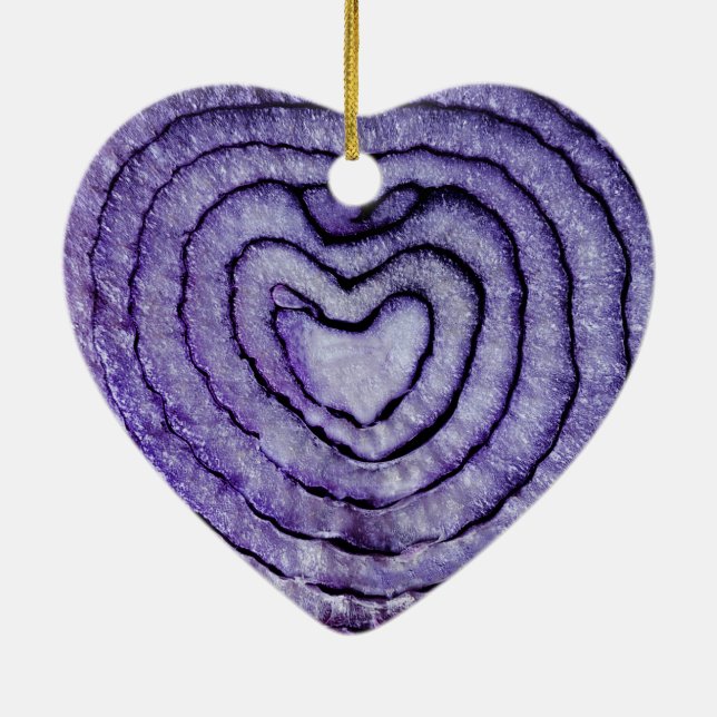 Heart Shaped Onion  Ceramic Ornament (Back)