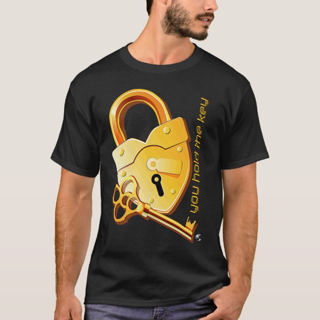 Heart shaped padlock and key with the inscription T-Shirt (Front)