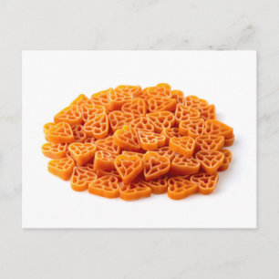 Heart shaped pasta postcard