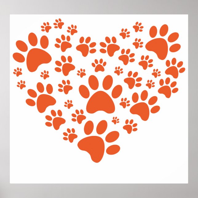 Heart Shaped Paw Prints (Front)