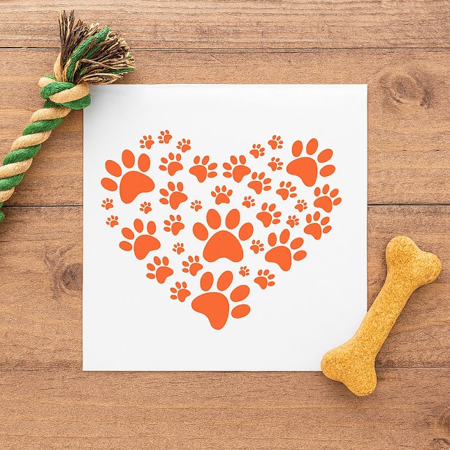 Heart Shaped Paw Prints Napkin (Creator Uploaded)