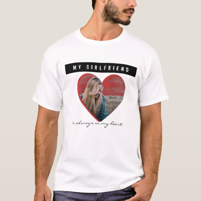 Heart shaped personalised photo T-Shirt (Front)