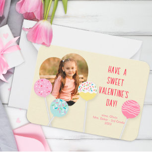 Heart Shaped Photo Classroom Valentines Day Card 