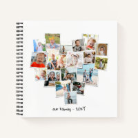 Heart Shaped Photo Collage Beautiful Family Diary 