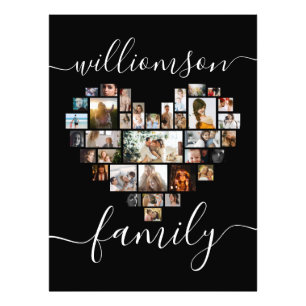Heart Shaped Photo Collage Family Script 
