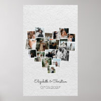 Heart Shaped Photo Collage Romantic Wedding