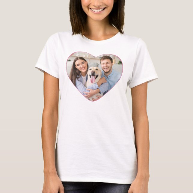 Heart Shaped Photo Custom Colour T-Shirt (Front)