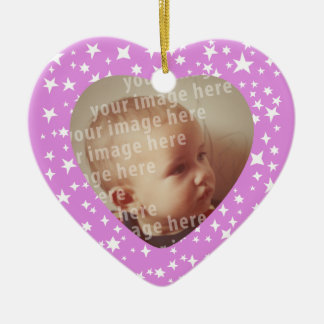 Heart Shaped Photo Frame Ceramic Ornament