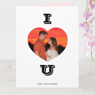 Heart Shaped Photo I Love U Valentine Card