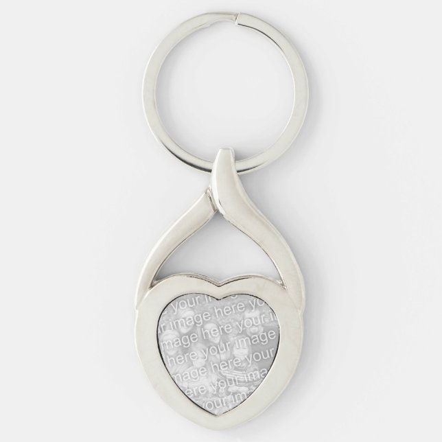 Heart shaped photo keychain add your picture image (Front)