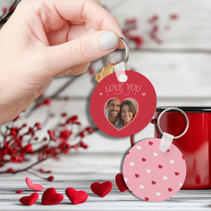 Heart-Shaped Photo LOVE YOU Valentine's  Keychain