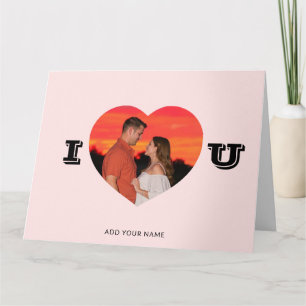 Heart Shaped Photo Modern Minimalist Valentine’s Card