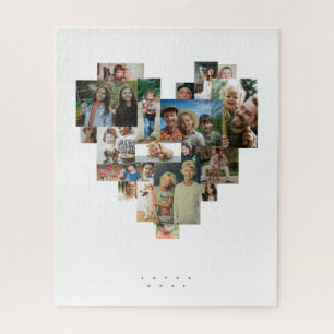 Heart Shaped Photo Mosaic Jigsaw Puzzle