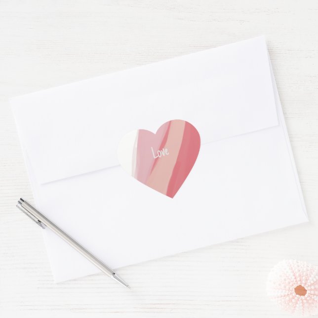 Heart Shaped Pink Watercolor  Sticker (Envelope)