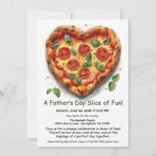 Heart-Shaped Pizza Party – Editable Father’s Day  Invitation