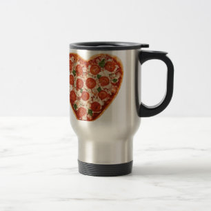 heart shaped pizza travel mug