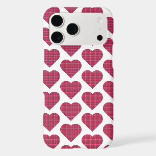 Heart Shaped Plaid Red Pink iPhone Slim Case